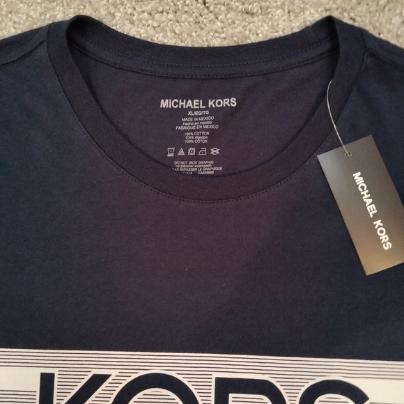 NWT XL Michael Kors Navy Logo T-Shirt - Picture 5 of 9